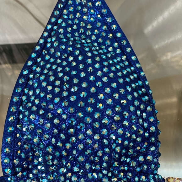 Blue Rhinestone Bikini Top - Picture 7 of 16
